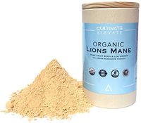 USDA Organic Lion's Mane Mushroom Powder - (3 Month Supply + 100 Servings) Log Grown 100% Fruit Body, Vegan, Memory, Focus, Cognition, Mental Clarity, Nerve Health, 200g