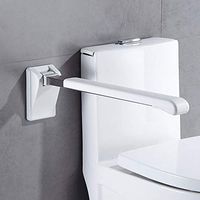 DERTHWER Toilet Handrail Safety Grab Bar Toilet Frame Rail Bathroom Seat for Home and Hotel,Carbon Steel Pipe Coated with White PU 70x18x11cm Anti-Slip Safety & Assisting Rails Bar