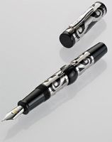Conklin Deco Crest Mark Twain Limited Edition Sterling Silver Overlay Fountain Pen-Fine