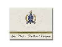 Signature Announcements Yes Prep - Southwest Campus (Houston, TX) Graduation Announcements, Presidential style, Basic package of 25 with Gold & Blue Metallic Foil seal