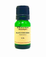 Black Cumin Seed Essential Oil - 100% Pure Organic Therapeutic Grade Unrefined Cold Pressed Nigella Sativa Oil in a 10ml UV Protected Green Glass Euro Dropper Bottle. (Black Cumin)