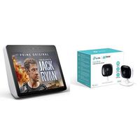 All-new Echo Show (2nd Gen) - Sandstone + Kasa Indoor Smart Security Camera, 1080P HD with Night Vision