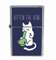 Customized Collectables Kitten The B0I\IG Funny Cat Flip Top Oil Cigarette Lighter