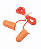 3M Foam Single-Use Earplugs, Corded, 29NRR, Orange - 100 pairs of earplugs.