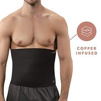 Copper Slim Waist Belt for Men - Anti Bacterial Waist Trimmer Shapewear Sweat Belt with Back Support (Black, M)