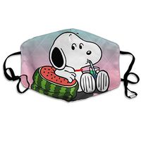 SSUJ7 Snoopy Eating Watermelon Men Women Adjustable Earloop Mouth Guard Anti-Dust Washable Reusable Mouth Guard for Kids Teens Adults Anti Pollution,Anti-smog