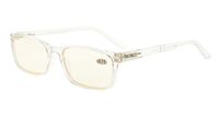 Eyekepper Readers Retro Spring Hinges Computer Reading Glasses Yellow Tinted Lenses (Transparent Frame, 3.50)