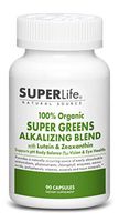100% Organic Alkalizing Super Greens - Superfood w/Alfalfa, Barley & Wheat Grass, Matcha & Chlorella - Natural Source of Phytonutrients & Chlorophyll | Promotes pH Body Balance & Detox | 90 Capsules