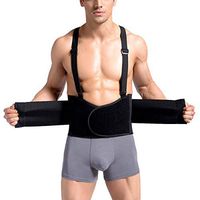 AIEOE Lumbar Support Belt with Suspenders for Men Women Adjustable Back Brace Shoulder Holsters Double Pull Back Support XL