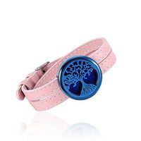 EternityMemory Essential Oil Diffuser Bracelet, Aromatherapy Adjustable Leather with Stainless Steel Locket (IJC007-1)