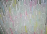 AMK 160 Count EXTRA WIDE Fat Boba Drinking Straw 8 1/2" Striped. Plastic Rods for Tiered Cake Construction