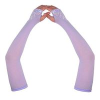 Compression Arm Sleeve for Men Women Youth - UV Sun Protection Sleeves Hand Cover Style with Thumb Holes - Cooling Aqua X Extreme Soft Skin Touch Feeling Fabric - for Running in Summer 2 Pair F-Purple