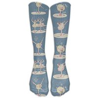 Ballet Spandex Stretchability Compression Knee Socks Kawaii Golf Men & Women Cartoon Over Knee Long Tube Crew Socks