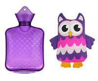 750ML Classic PVC Cold or Hot Water Bottle with Soft Plush Cover, 04