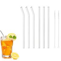 Drinking Straws, Elevin(TM) 8PCS Reusable Glass Straws Smoothie Drinking Straws for Milkshakes Frozen Drinks (8pcs/Set)