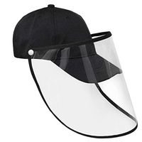 Letusto Safety Shield Baseball Hat with Protective Visor Anti Spitting Splash, Easily Removable for Cleaning and Sanitizing Cap (Black)