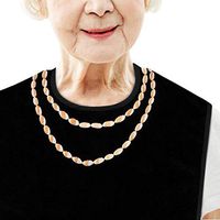 Classy Pal, Adult Bibs for Women, Clothing Protectors for Eating, Senior Adult Bib Terry Cloth Crumb Catcher, Embroidered Design, Waterproof, Reusable, Washable (Gold Necklace)