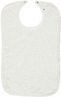 Nobles 3 Terry Adult Bibs with Vinyl Barrier - Snap Closure (White with Green Backing)