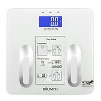 Triomph Precision Digital Bathroom Body Fat Scale with Backlit LCD Display, Body Composition Analyzer Measures Weight,Body Fat,Water, BMI,Muscle, Bone Mass and Calorie,400 lbs, Fat Loss Monitor,White