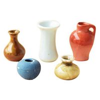 1: 12 Dollhouse Miniature 5 PCS of Porcelain Colorful Decoration Vase Pot F4J5