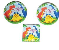 Dinosaur Friends Birthday Party Bundle 9" Plates (16) Napkins (16)