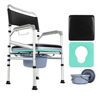 Drive Medical Folding Bedside Commode Seat with Commode Bucket and Splash Guard Gift for The Elderly (Color : A, Size : One Size)