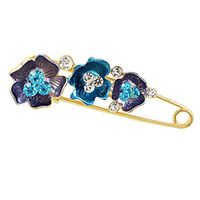 Lady Scarf Clip Kilt Bridal Crystal Brooch Jewelry Safety Pin Multiple Color Daily Novelty Creation Beauty Party Girls Cheap Design Accesories | Color - Blue