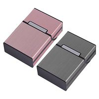 FSYEEL 2 Pieces Light Aluminum Cigar Cigarette Case Box King Size Tobacco Holder Pocket Box Storage Container Anti-Collision Splash Proof and Scratch Resistant