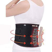 Efanr Lumbar Brace, Lower Back Support Brace Belt Dual Adjustable Self-Heating Magnetic Therapy Belt for Sciatica, Scoliosis and Herniated Disc (Black, XL)