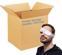 Eye Pads. Case of 1200 Sterile Pads for Eye Protection. Conforming Eye Pads. Maximum Protection and Comfort. Thick Cotton Filler.