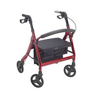 Juvo Heavy-Duty Premium Bariatric Rollator with 400-Pound Capacity and Comfortable 22" Wide Seat, Cherry Red (HDR101)