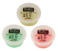 TheraPutty Standard Exercise Putty Yellow - X-Soft, Red - Soft, Green - Medium 2 OZ Each - Bundle
