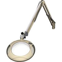 O.C. White 62400-5-W Green-Lite 7.5" Round LED Magnifier, 2.25X Magnification, Table Edge Clamp, 43" Reach, Shadow White