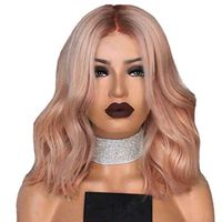 Elevin(TM) Sexy Party Wigs Long Wave Curly Hair Mixed Colors Soft Synthetic Wig (Pink)