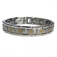 Magnetic Therapy Bracelet Flat Screwhead Silver and Gold