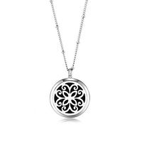 MESINYA 25mm Essential Oil Diffuser Necklace Aroma Magnetic Locket Pendant With 20'' Ball Station Chain&Pads (Butterfly 1'')