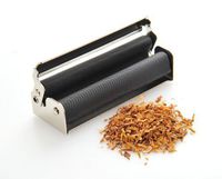 Manual cigarette rolling machine (cigarette machine/roller) made of zinc alloy (3.15" x 1.14" x 0.79" / 8cm x 2,9cm x 2cm), silvery, Mod. 1548 (US)