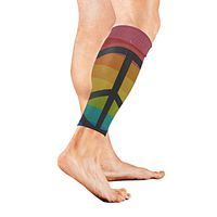 Calf Guard Sleeves Peace Symbol On Rainbow Sports Calves Guards Sleeves for Running, Basketball, Baseball, Football