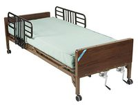 Drive Medical Multi Height Manual Hospital Bed with Half Rails & Innerspring Mattress