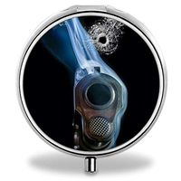 Pill Case Pocket, Round Stainless Medicine Tablet Pill case for Man Small, Compact 3 Compartment Pill Box for Travelling - Pisto