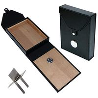 COMMODA Portable Leather Cedar Cigar Travel Case Cedar Wood Lined Humidor with Hygrometer Cigar Stand as Value-Added Gift Beautiful