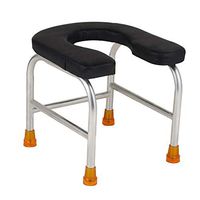 Commode Lightweight Outdoor Camping Toilet, Padded Open U-Shaped Seat Cushion, Elderly/Specially Needed Person/Handicap, Maximum Load 150kg/330lb