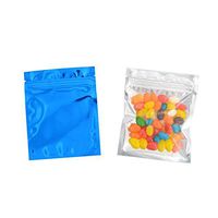 100 pcs 4''x5'' Colorful and Clear Foil Zip Lock Pouches,Transparent and Color Zip Lock Bags Food Storage Bags Moisture Proof Bags Keep Aroma Zip Lock Bags (Blue and Clear)