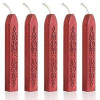 ForuMall 5pcs Antique Sealing Candle Square Style Sealing Wax Stick Wax With Wick