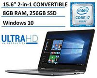 2016 Dell Inspiron 15 7000 2-in-1 Ultra HD 4K Touchscreen Convertible Laptop (Tablet), Intel Core i7-6500U Processor, 8GB DDR3, 256GB SSD, HDMI, Backlit Keyboard, Bluetooth, Windows 10