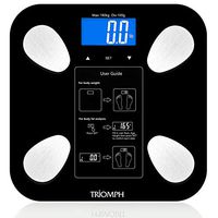 Triomph Body Fat Scale, Digital Bathroom Scale Body Composition Analyzer with Backlit LCD for Body Weight, Fat, Water, Muscle, BMI, Bone Mass and Calorie, 10 Users, 400 lbs Fat Loss Monitor, Black