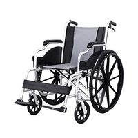 XINGZHE Aluminum Transport Chair Super Lightweight Adult Wheelchair 24 Inches Large Wheel Foldable， Swing Away Footrests，seat Width 18 Inches Transport Chair (Color : Black)