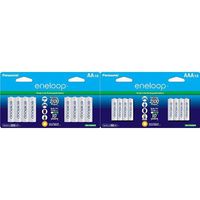 Panasonic  Eneloop AA and AAA 2100 Cycle Ni-MH Pre-Charged Rechargeable Batteries Bundle (16 Pack of Each)