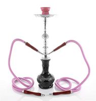 2 hose 20" Black Hookah shisha nargila hookas narguile nargile glass Vase pipe
