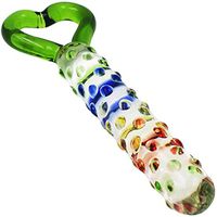 Glass Wand Textured Curved Huge Smooth Medical-Grade Crystal Stick for Women Men Female Beginners Curved Scientific with Love Shape